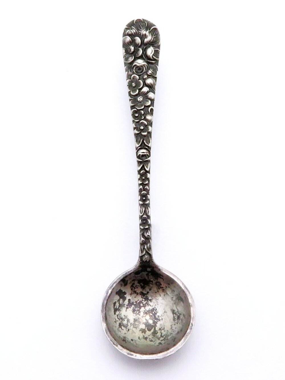 Vintage Stieff Rose Sterling Silver Miniature Salt Spoon Brooch/Pin Flowers 1930